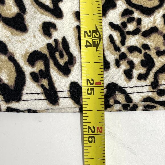 Croft Barrow Top Women Size XL Brown Cheetah Print Short Sleeve Round Neck Y2K - Picture 6 of 7